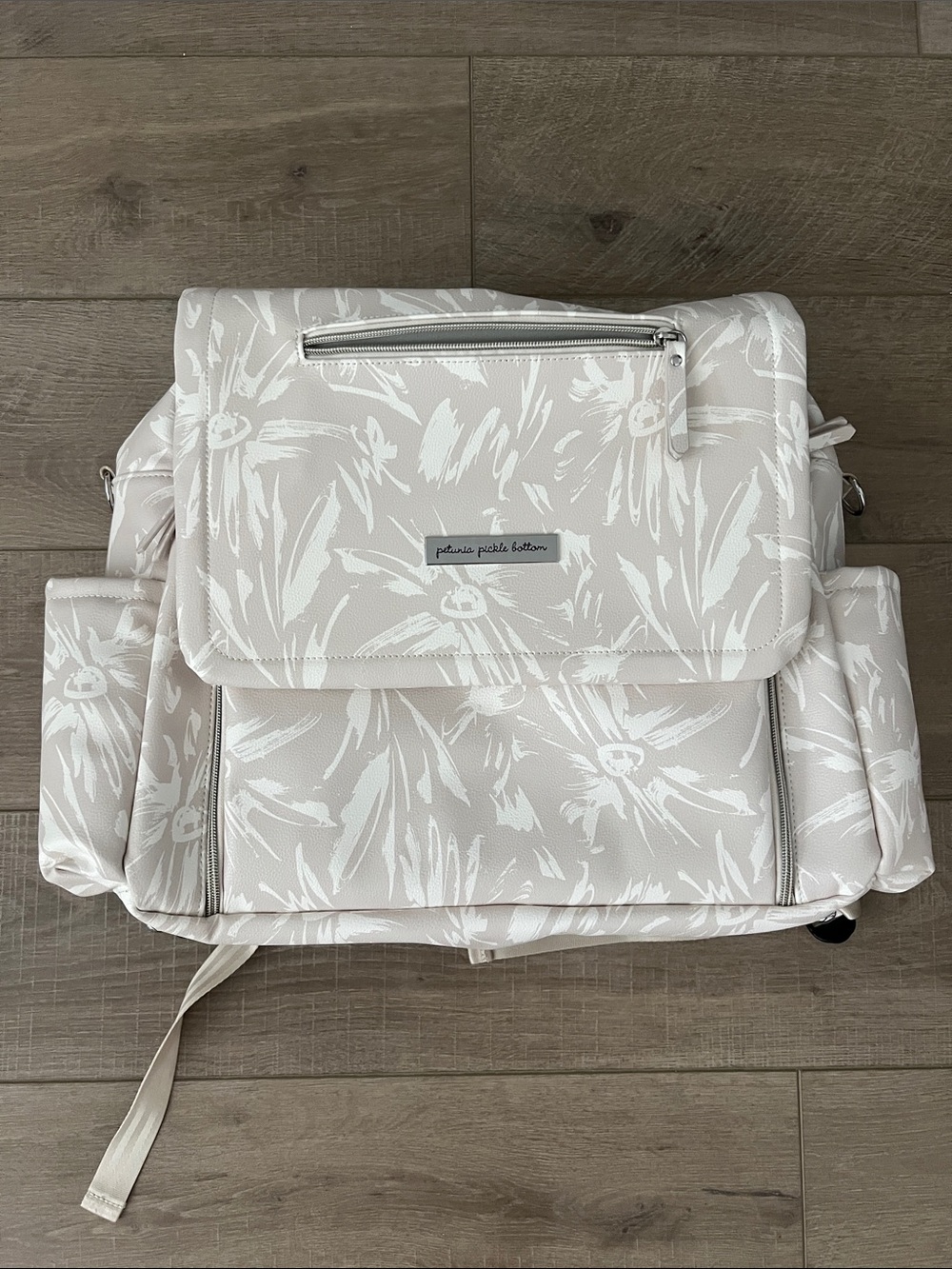 Petunia Pickle Bottom Boxy Backpack Deluxe in Linen Blossoms